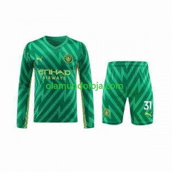 Camisola Manchester City Ederson Moraes 31 Guarda-redes Criança Equipamento Primeiro 2023-2024 Manga Comprida